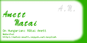 anett matai business card
